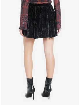Cosmic Aura Black Velvet Rosette Godet Mini Skirt, , hi-res