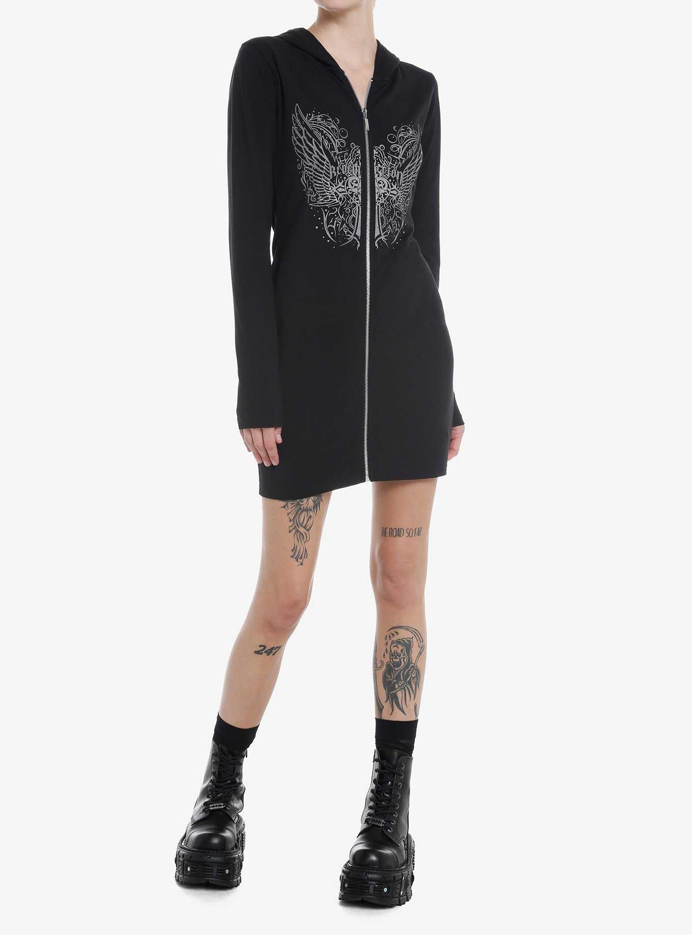 Cross Wing Girls Hoodie Dress, , hi-res