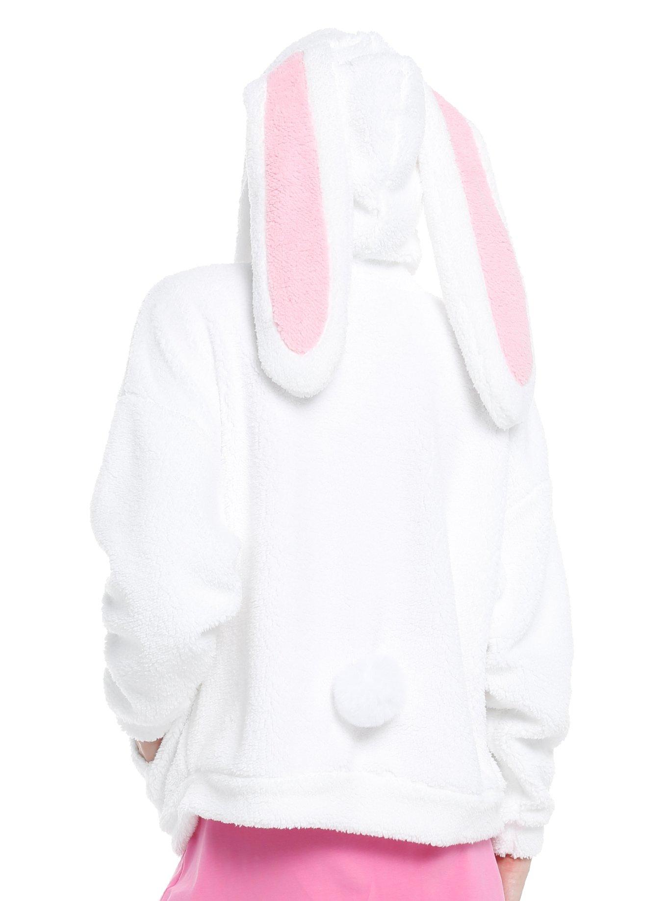Sweet Society Fuzzy Bunny Girls Hoodie, PINK, alternate