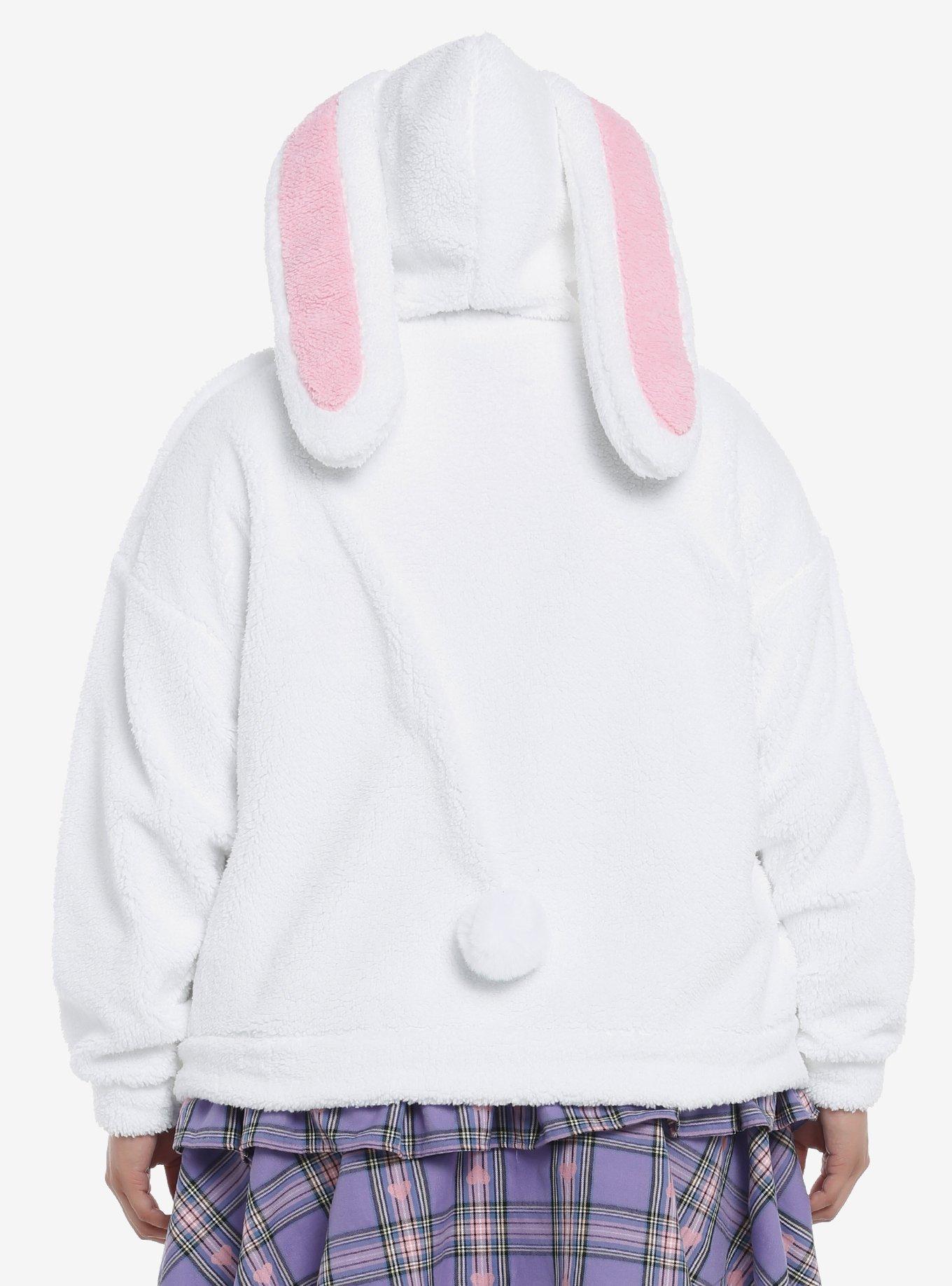 Sweet Society Fuzzy Bunny Girls Hoodie Plus Size, PINK, alternate