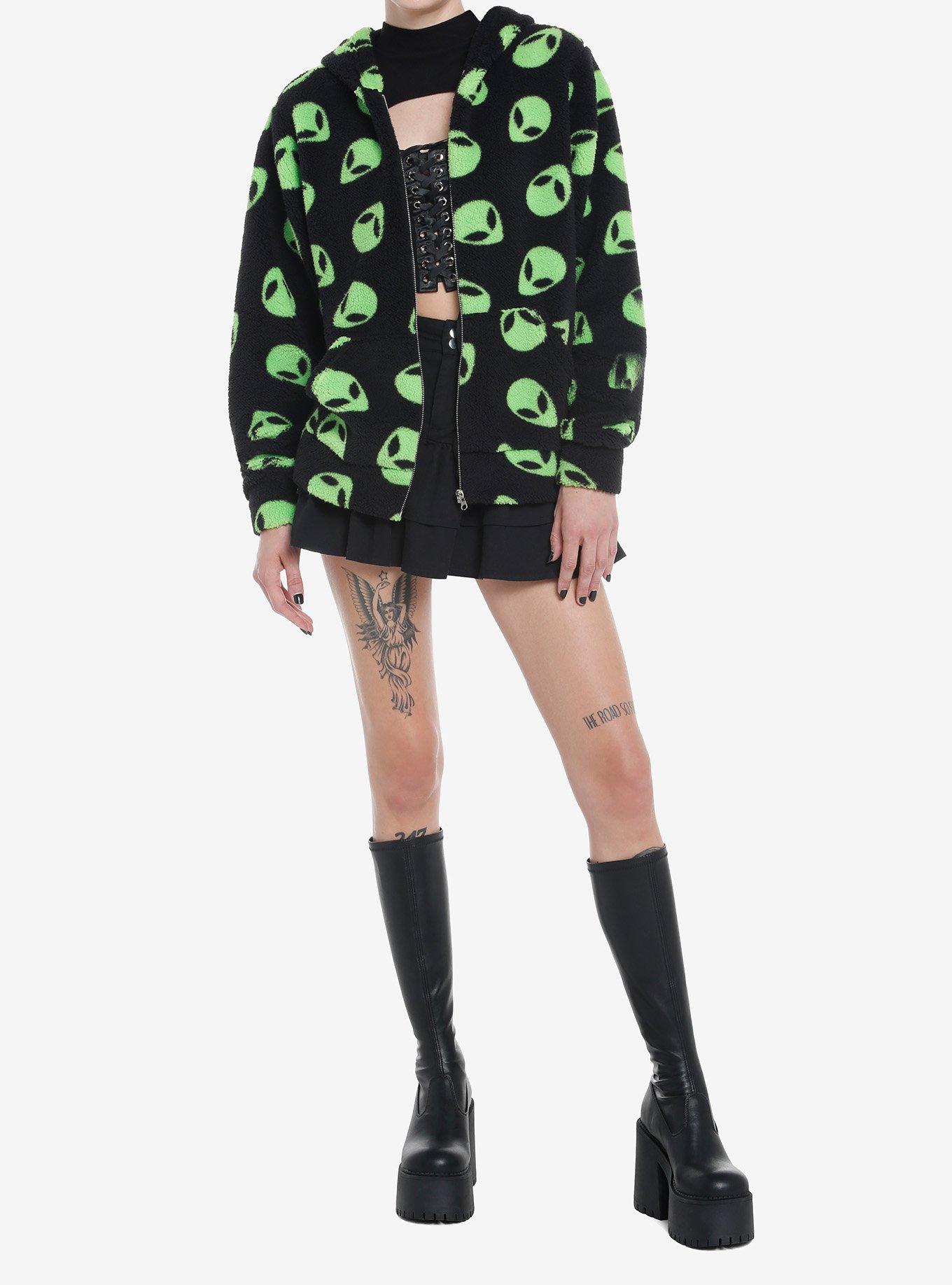 Alien Fuzzy Sherpa Girls Hoodie