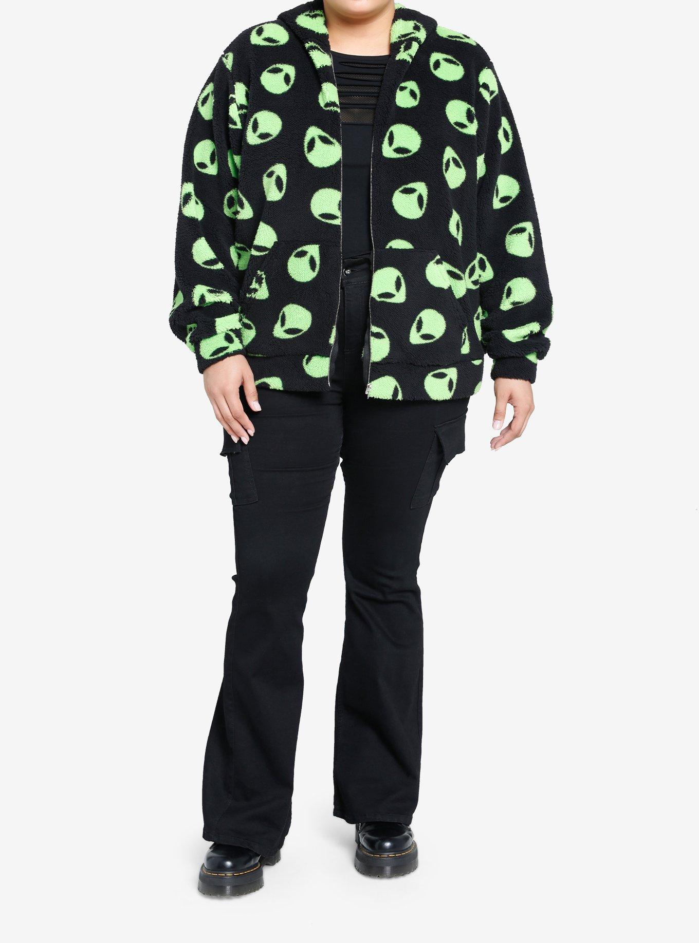 Alien Fuzzy Sherpa Girls Hoodie Plus Size, , hi-res