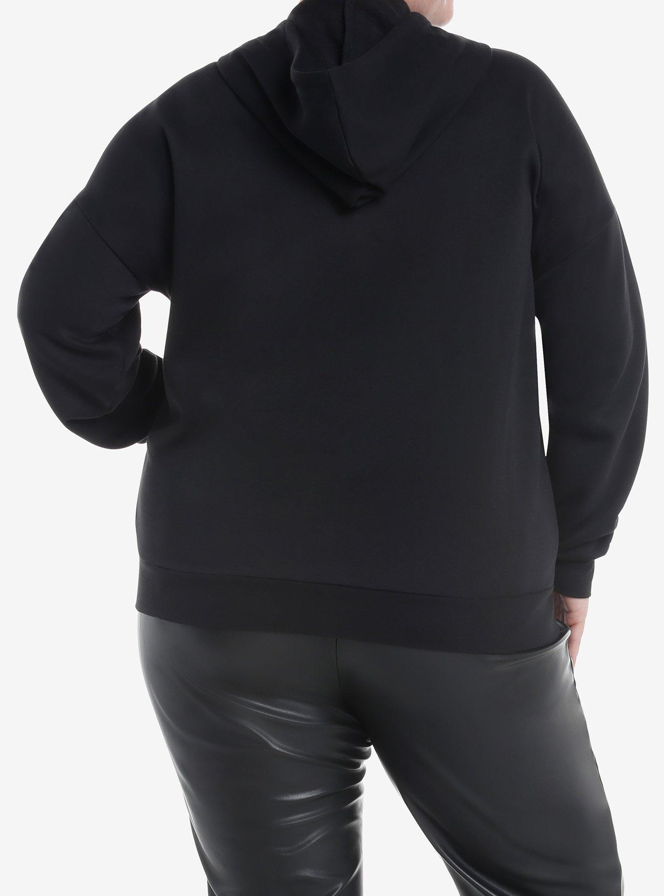 Social Collision Skulls & Red Roses Girls Hoodie Plus Size, RED, alternate