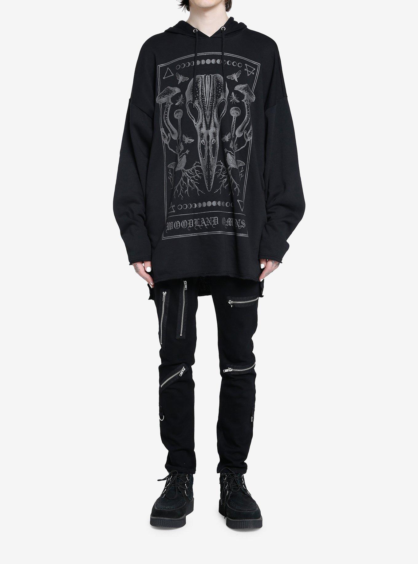 Social Collision Woodland Omens Skull & Mushrooms Hooded Tunic, GREY, alternate