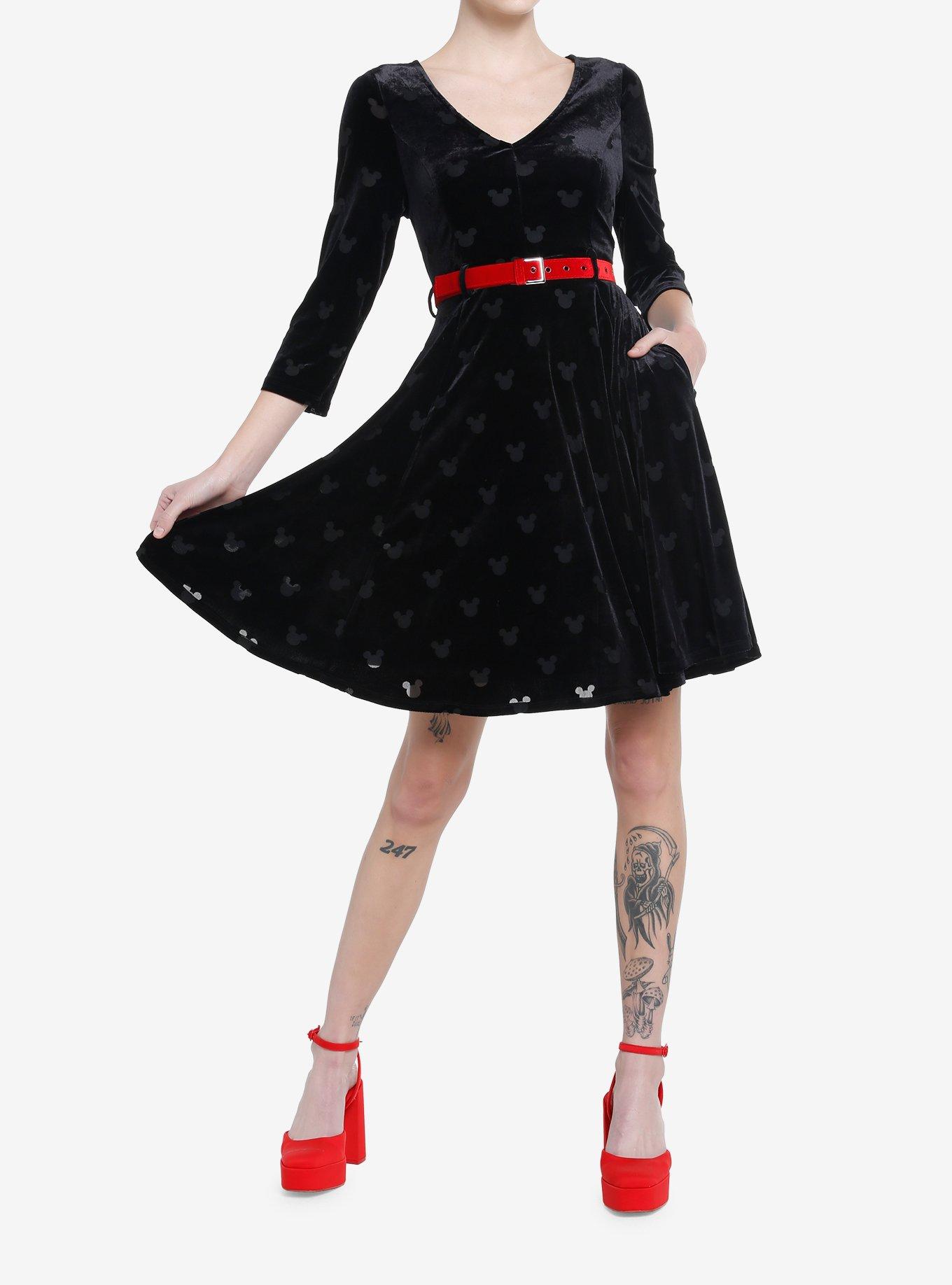 Her Universe Disney Mickey Mouse Velvet Retro Dress Her Universe Exclusive, , hi-res