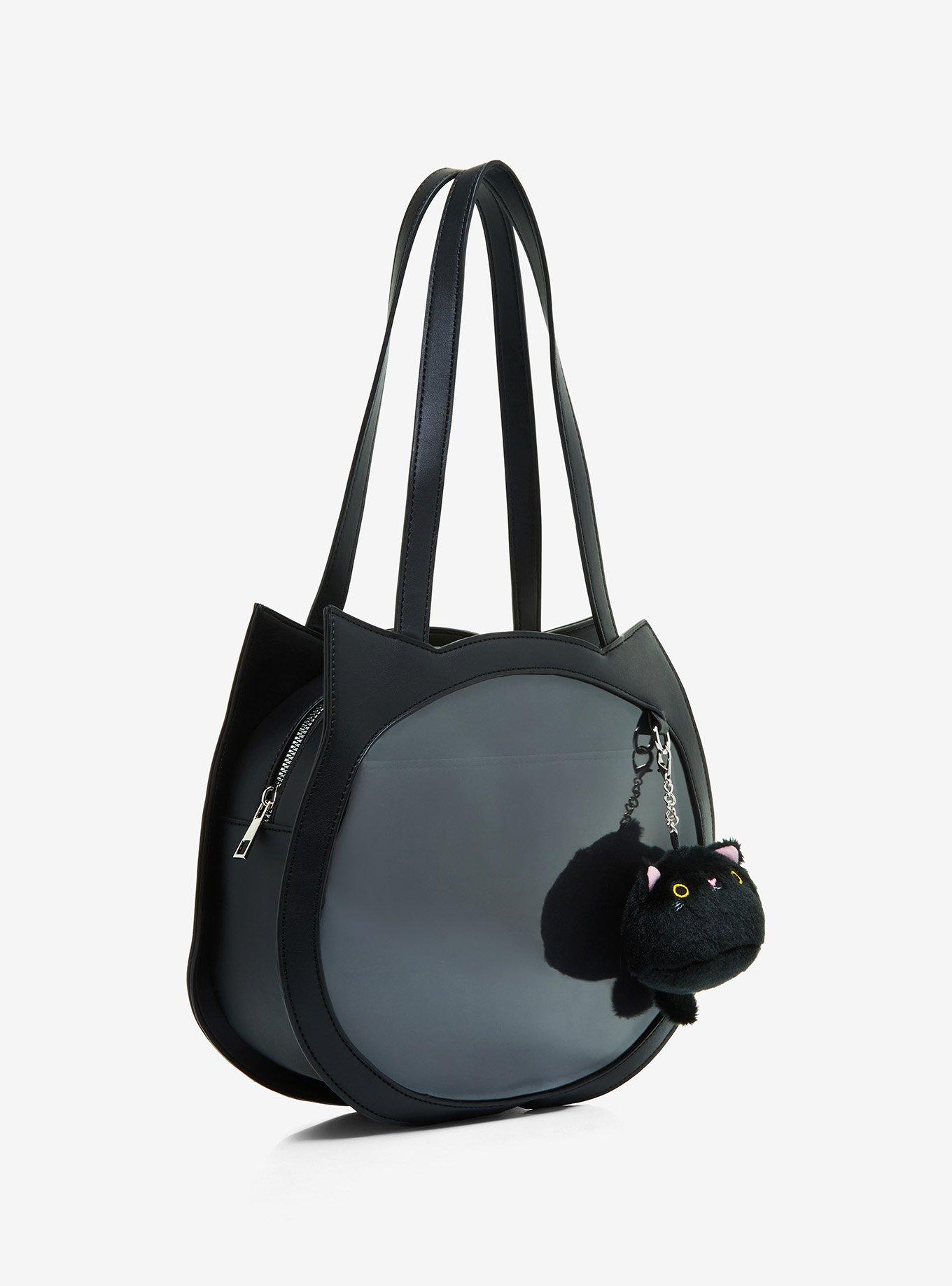 Black Cat Figural Tote Bag, , hi-res