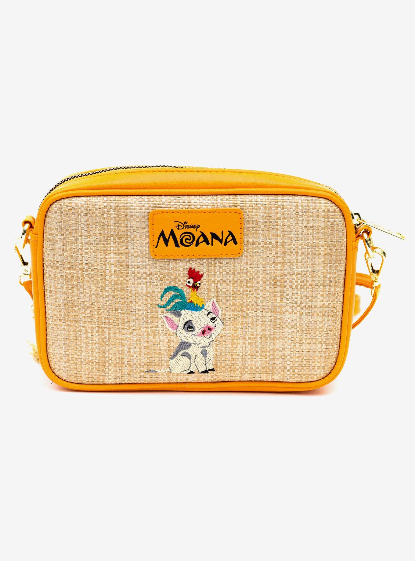 Disney Moana Embroidered Skirt Pattern Straw Crossbody Bag, , alternate