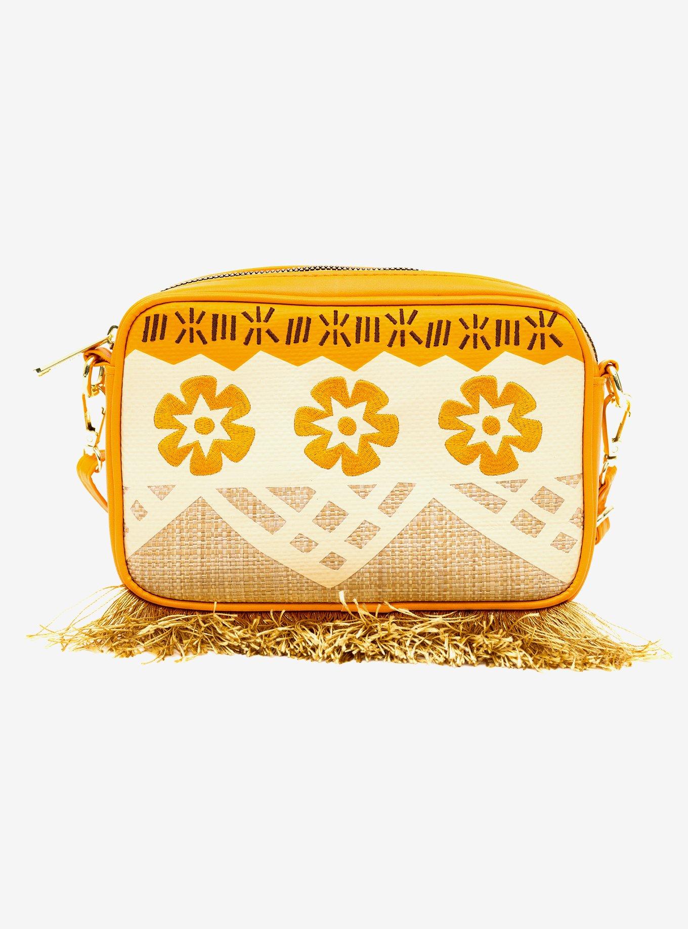 Disney Moana Embroidered Skirt Pattern Straw Crossbody Bag, , alternate