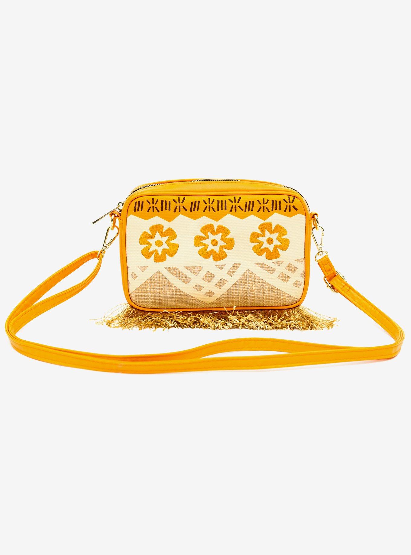 Disney Moana Embroidered Skirt Pattern Straw Crossbody Bag, , alternate