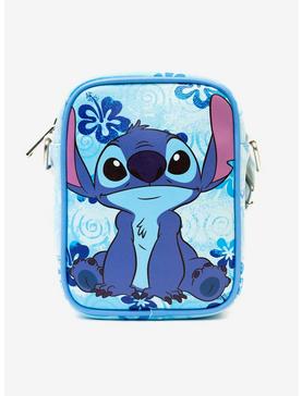 Plus Size Disney Lilo & Stitch Stich Floral Blues Crossbody Bag and Wallet, , hi-res