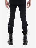 Black Zipper Buckle Stinger Jeans, BLACK, alternate