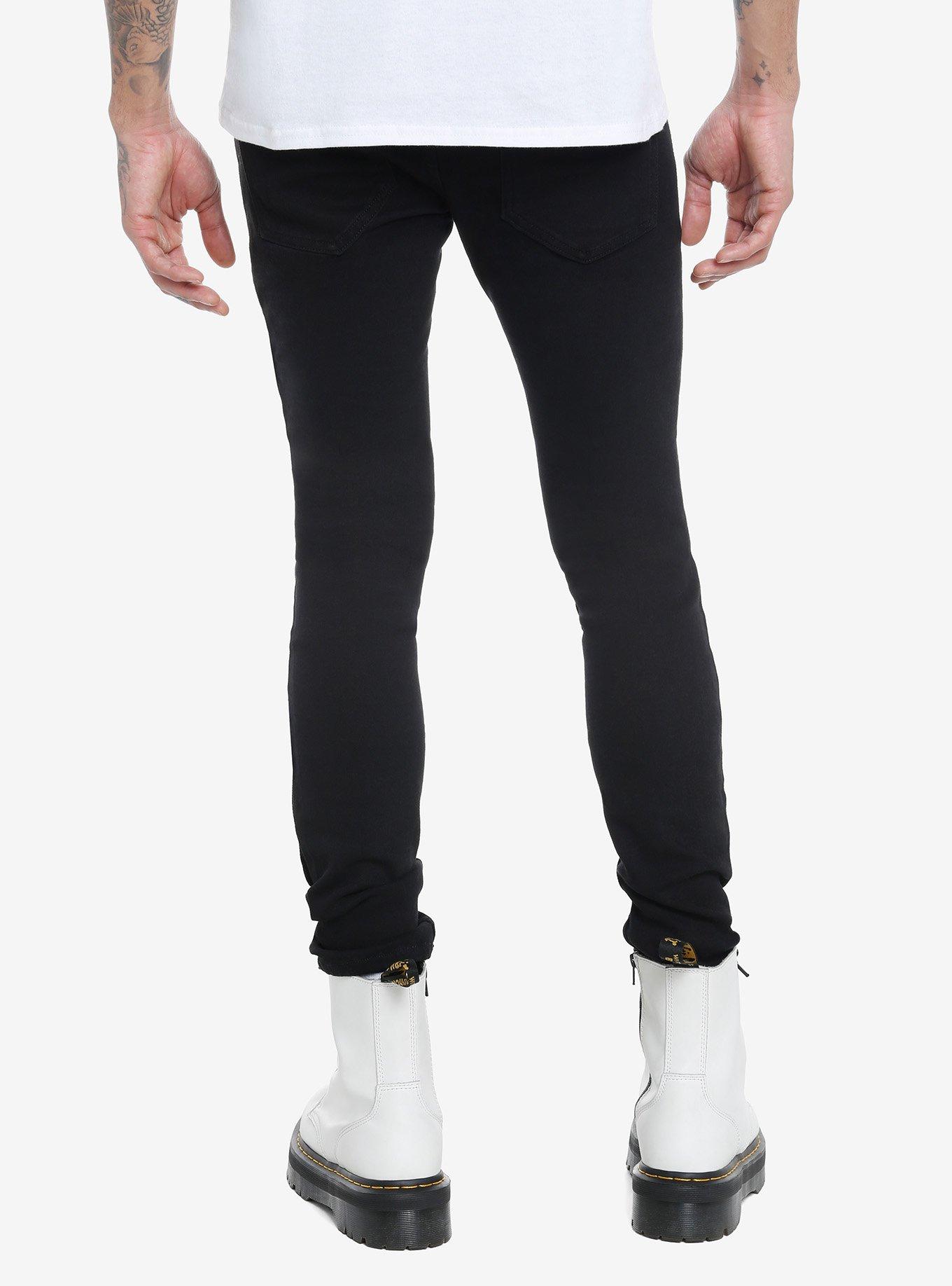 Black Zipper Pocket Stinger Pants, BLACK, alternate