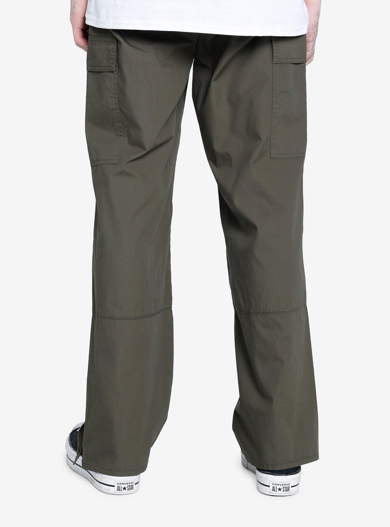 Olive Snap-Button Cargo Pants, , hi-res