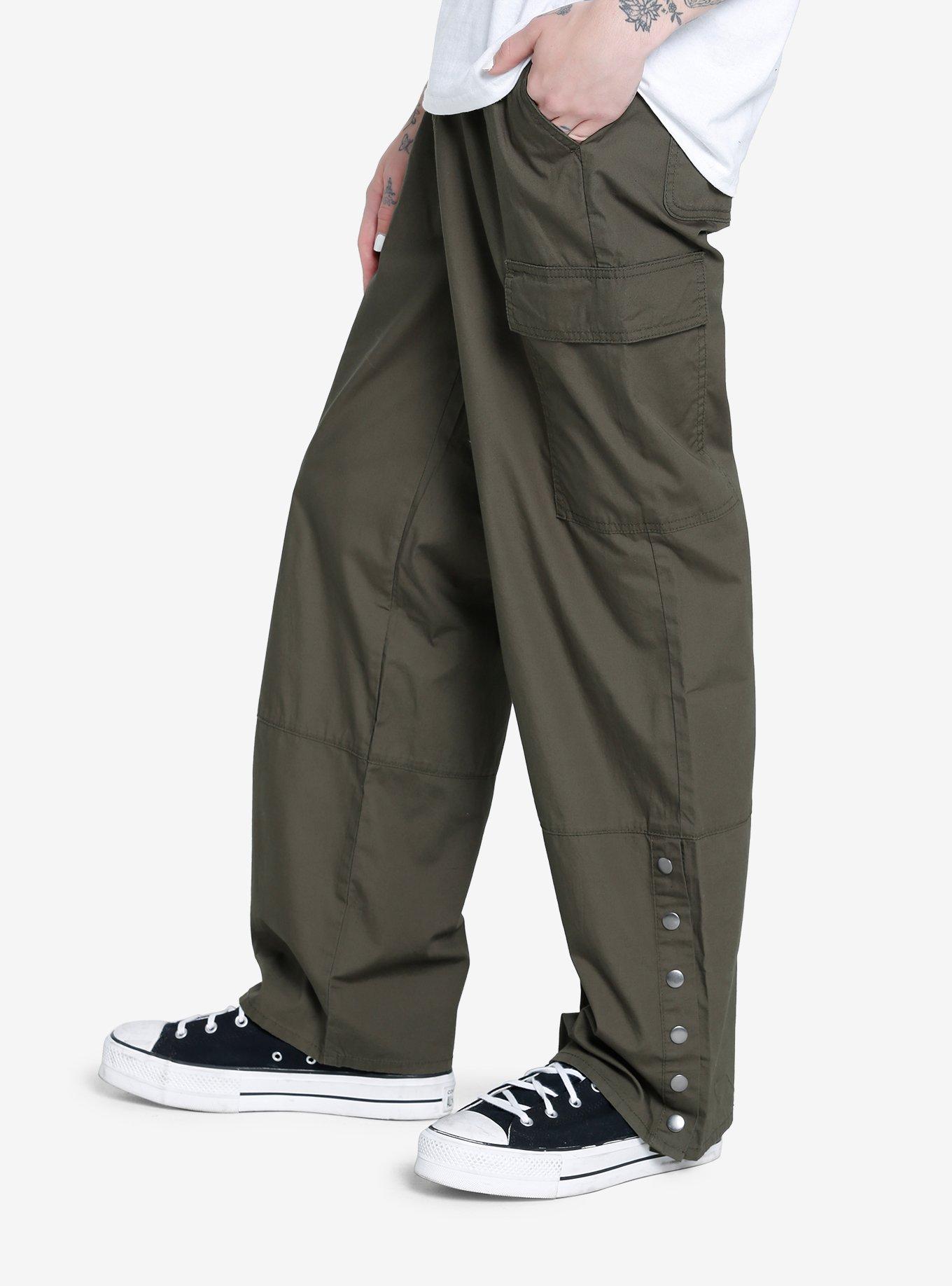 Olive Snap-Button Cargo Pants, OLIVE, alternate