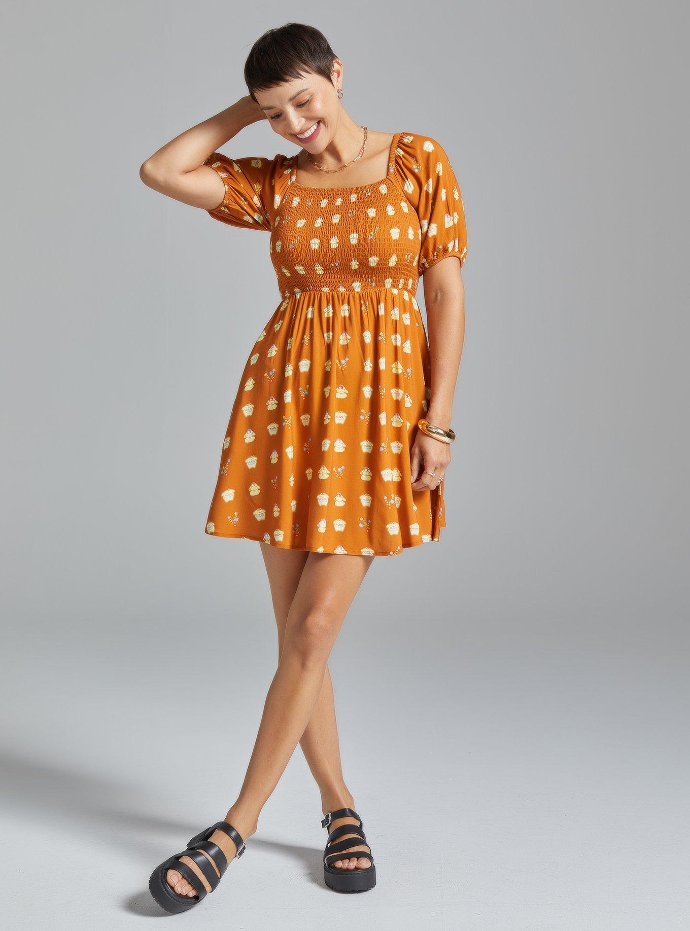 Sanrio Pompompurin Allover Print Smock Dress - BoxLunch Exclusive, NAVY, alternate