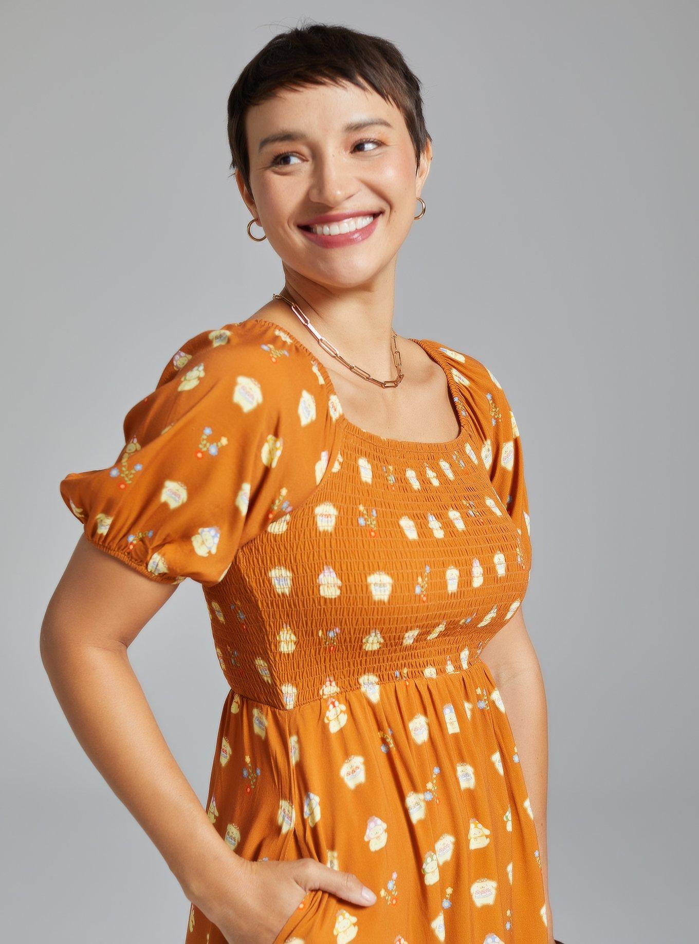 Sanrio Pompompurin Allover Print Smock Dress - BoxLunch Exclusive, NAVY, alternate