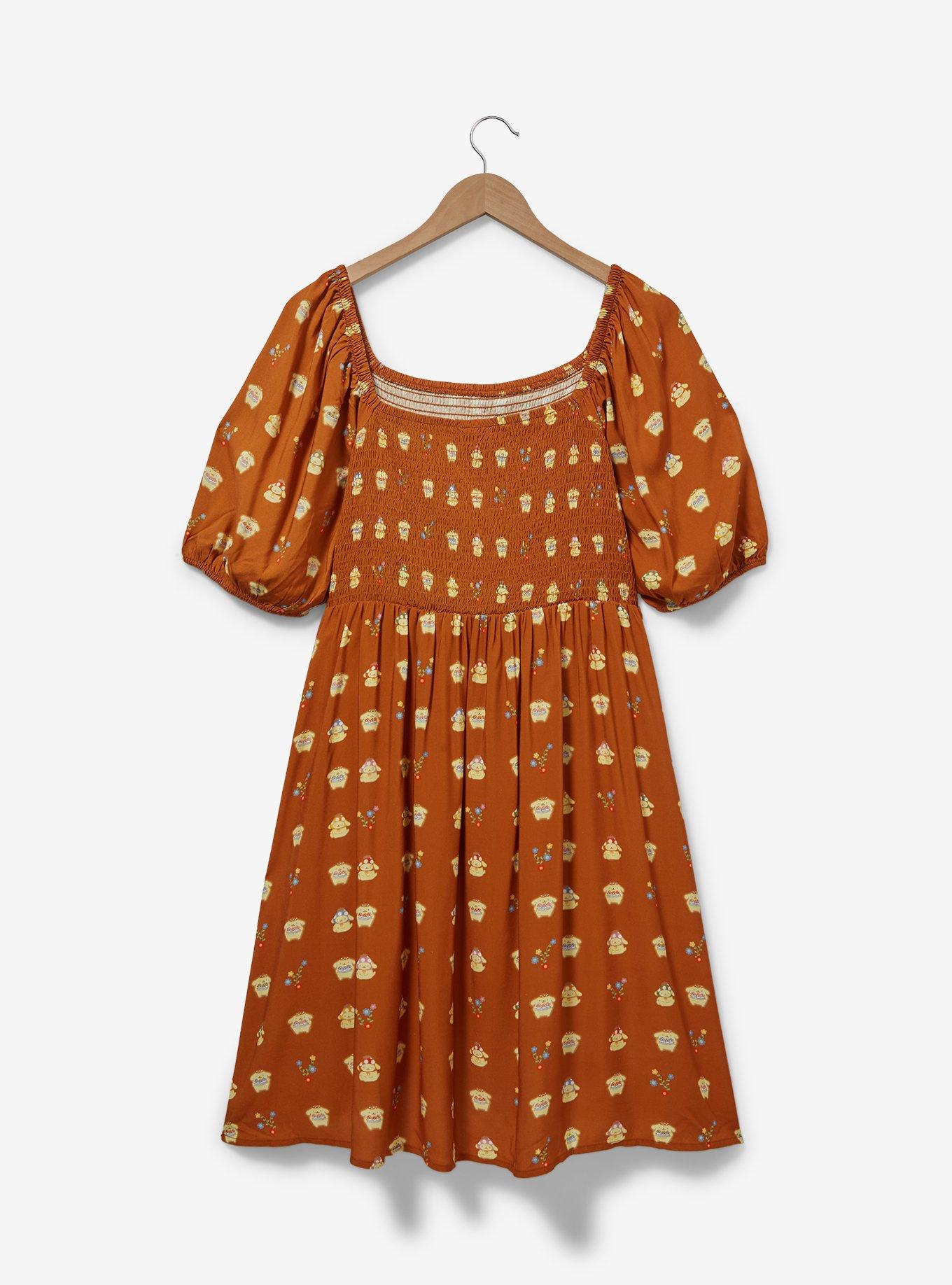 Sanrio Pompompurin Allover Print Plus Size Smock Dress - BoxLunch Exclusive, NAVY, alternate