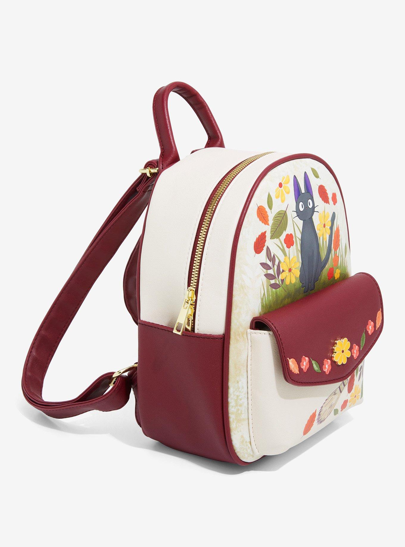 Her Universe Studio Ghibli Kiki's Delivery Service Jiji Floral Mini Backpack, , alternate