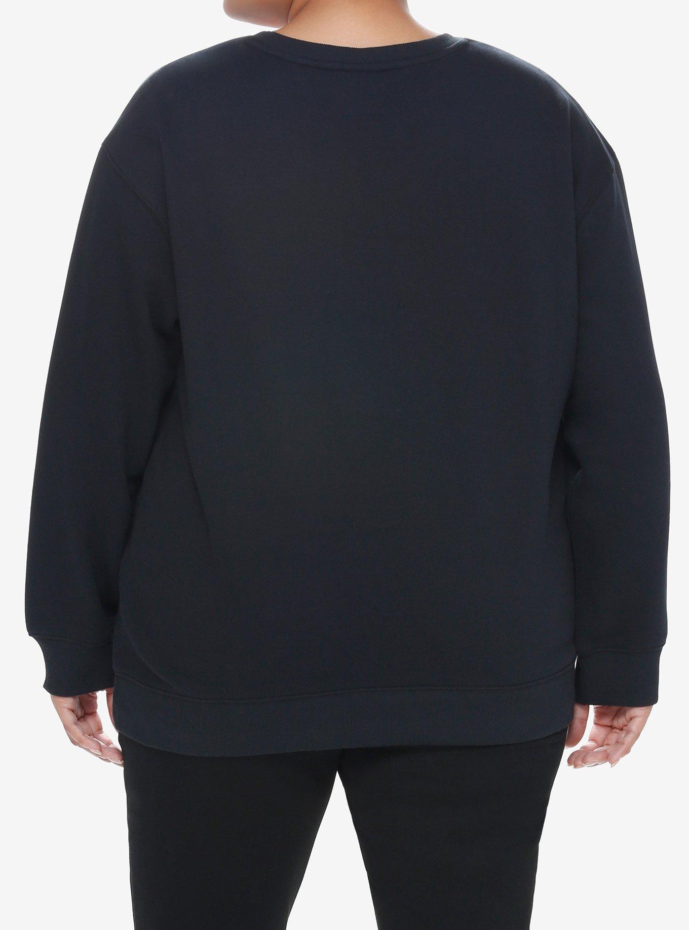 Misfits Fair Isle Fiend Skull Girls Sweatshirt Plus Size, BLACK, alternate