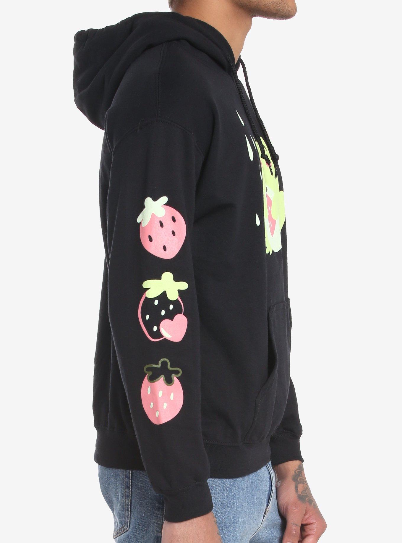 Strawberry Frog Hoodie, BLACK, alternate
