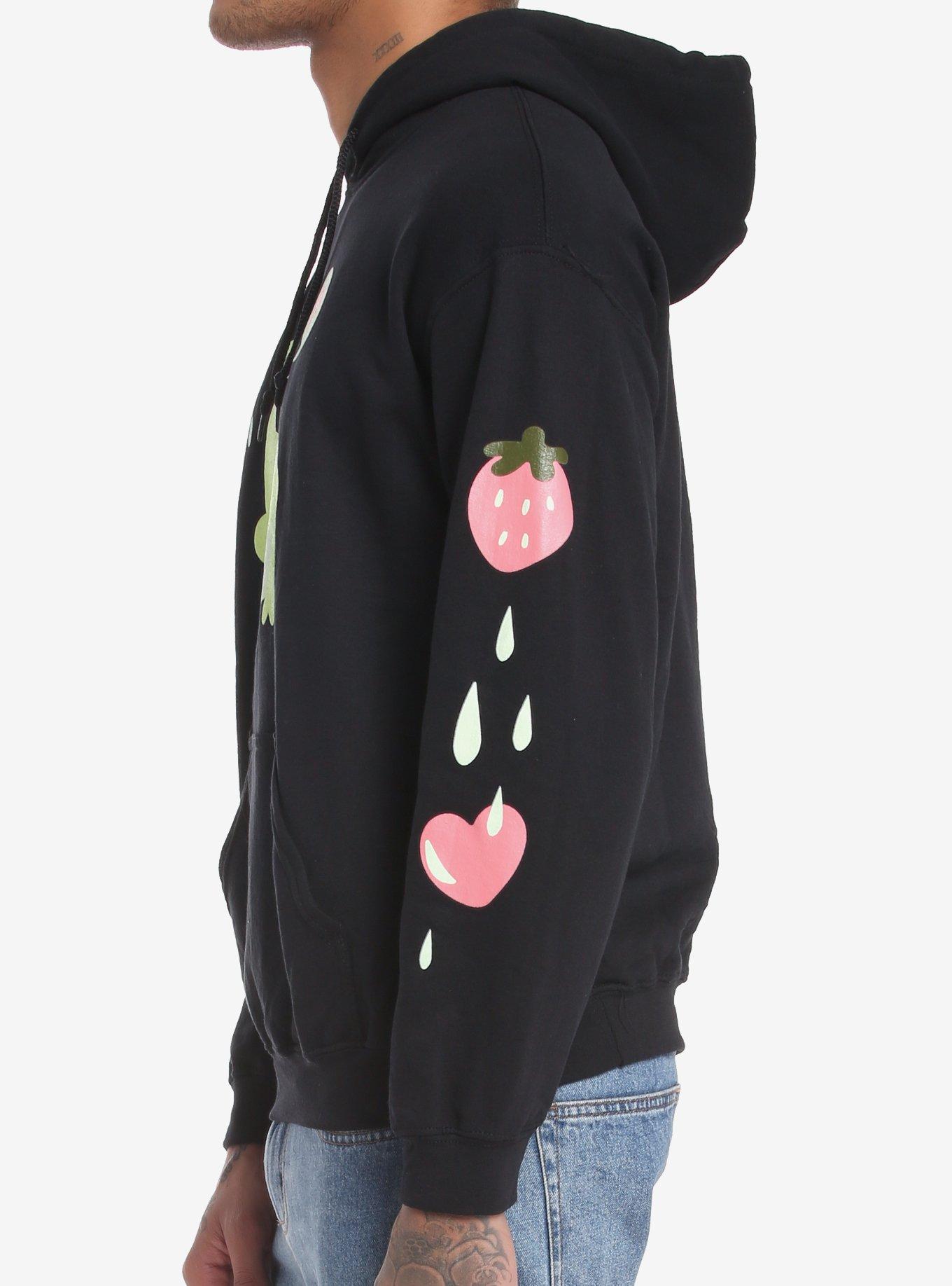 Strawberry Frog Hoodie, BLACK, alternate