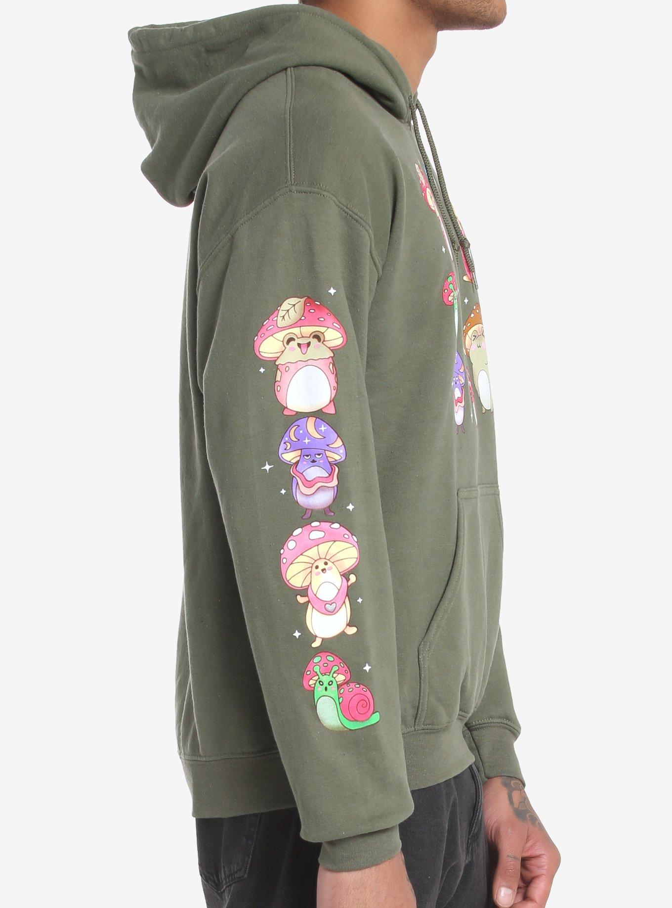 Mushroom Creatures Hoodie, GREEN, alternate