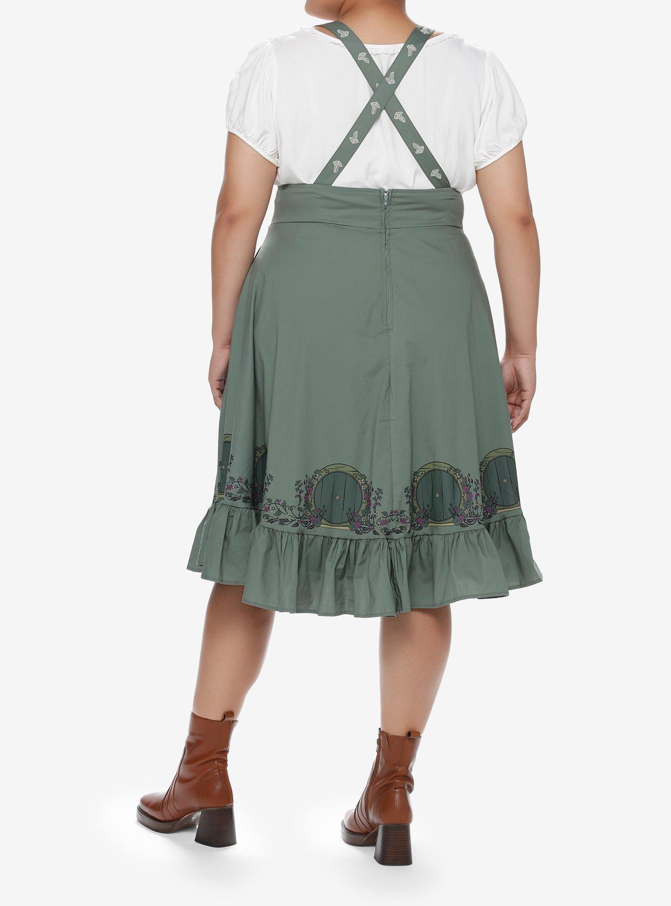 Her Universe The Lord Of The Rings Hobbit Door Midi Skirtall Plus Size Her Universe Exclusive, OLIVE, alternate