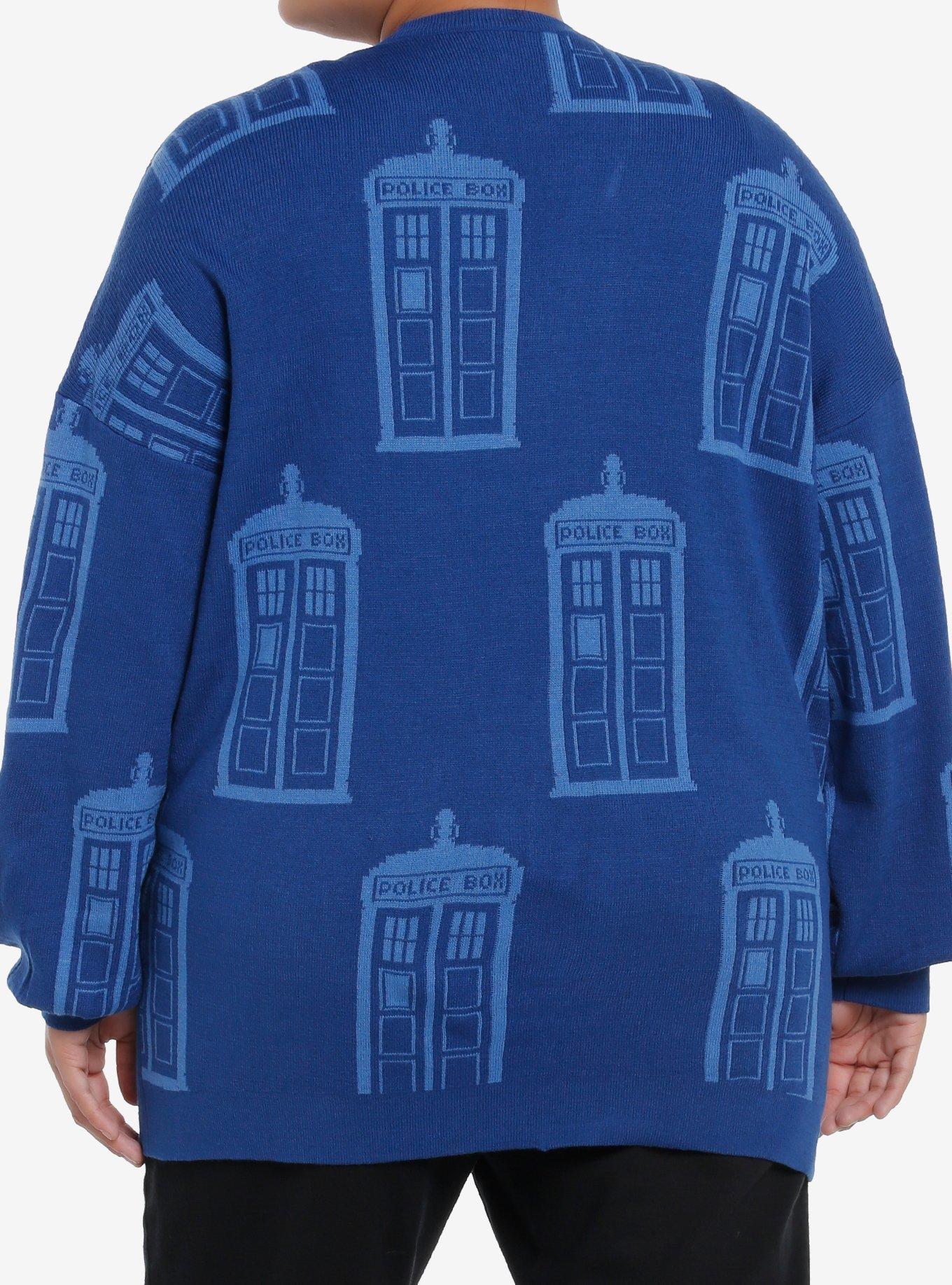 Doctor Who TARDIS Cardigan Plus Size, BLUE, alternate