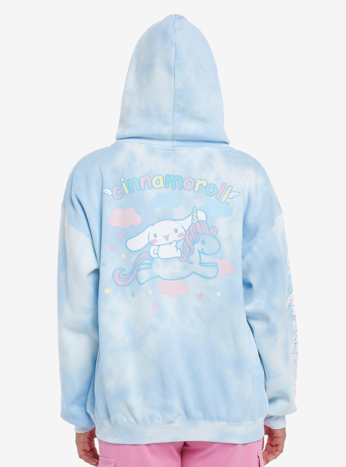 Cinnamoroll Unicorn Blue Tie-Dye Girls Hoodie, MULTI, alternate