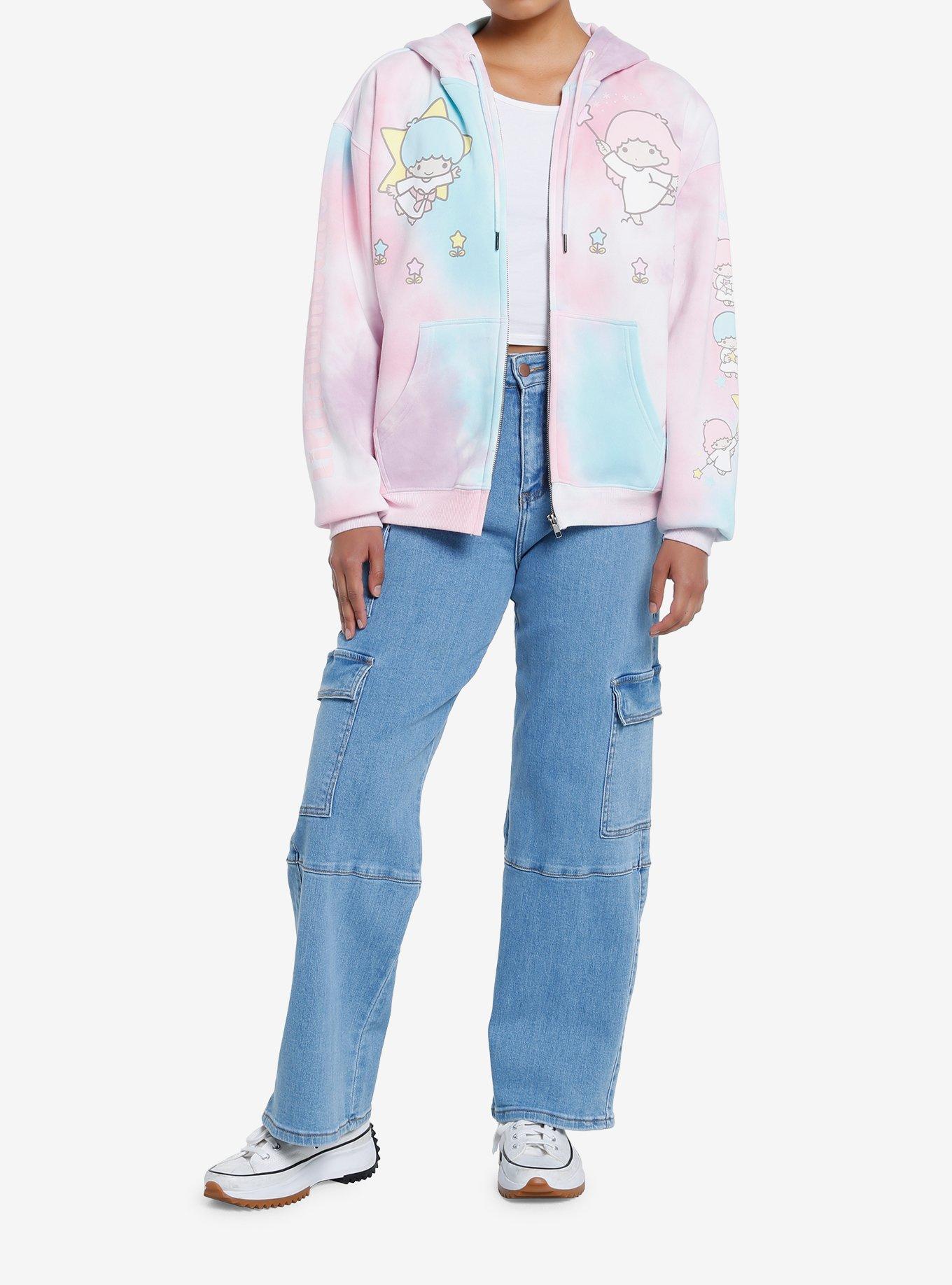 Little Twin Stars Pastel Tie-Dye Girls Hoodie, MULTI, alternate