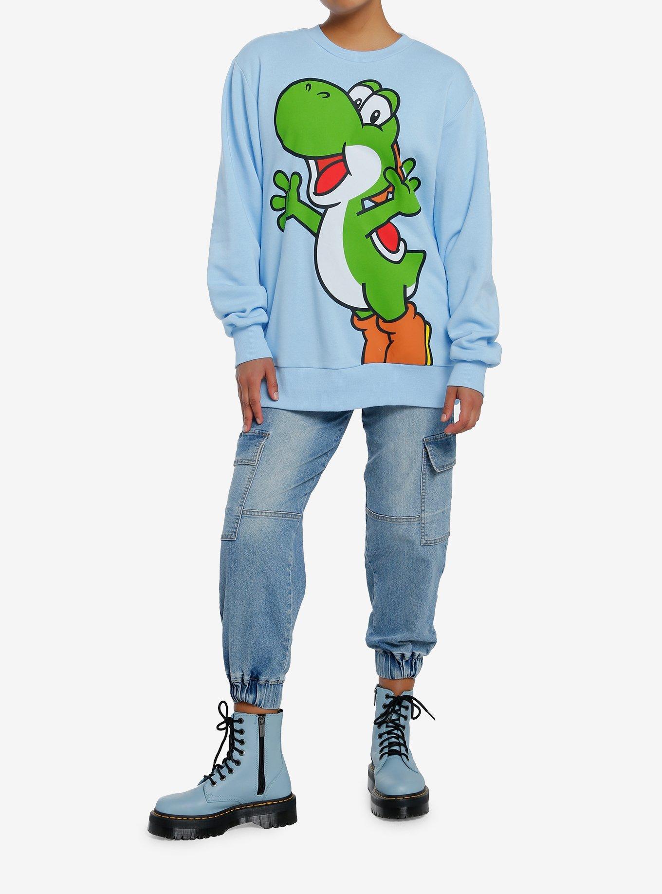 Super Mario Bros. Yoshi Jumbo Graphic Girls Sweatshirt, MULTI, alternate