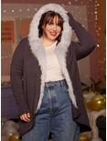 Her Universe Star Wars Ahsoka Tano Faux Fur Hooded Cardigan Plus Size Her Universe Exclusive, DARK GREY, alternate