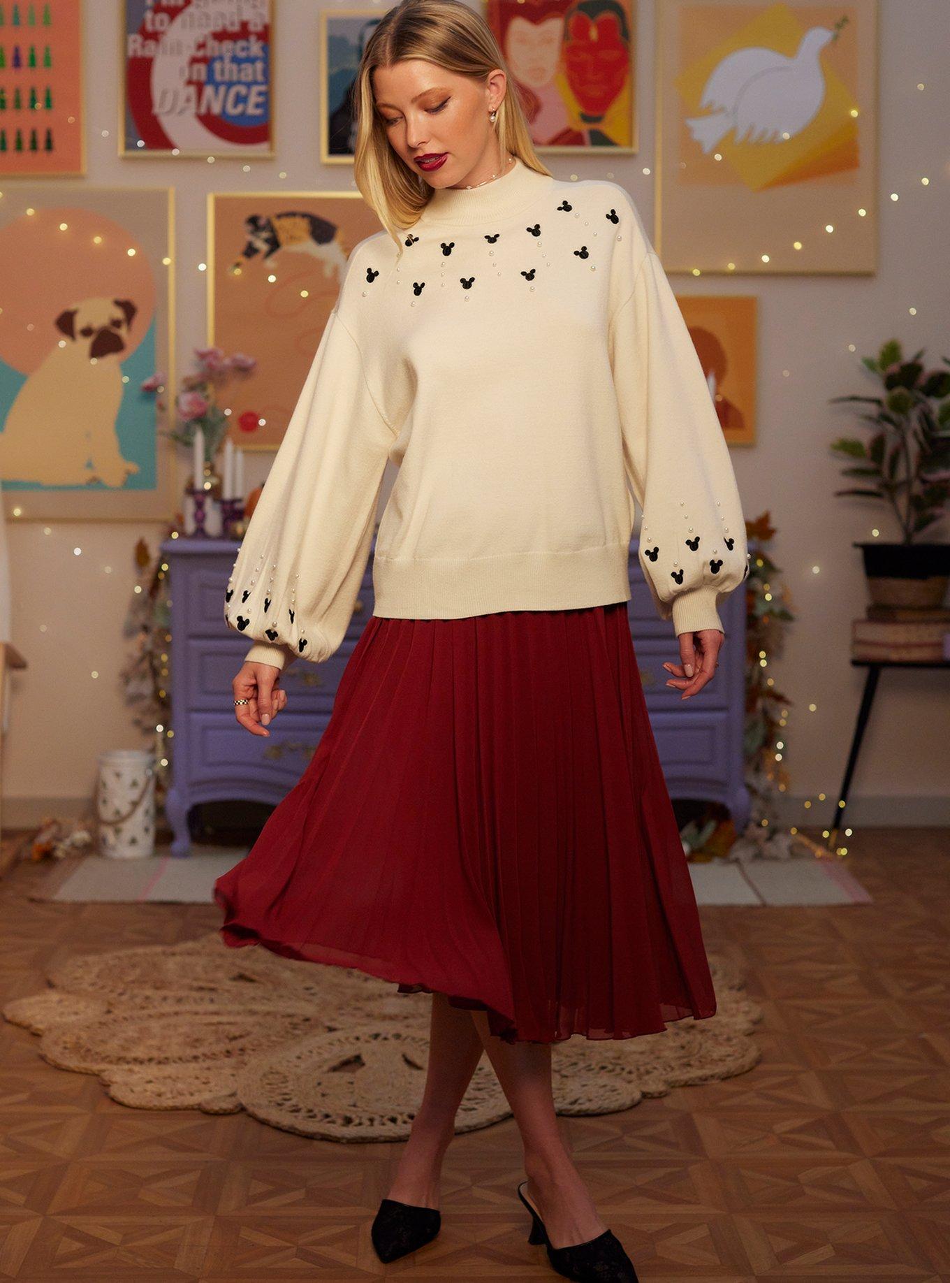 Her Universe Disney Mickey Mouse Pearl Sweater Her Universe Exclusive, CREAM, alternate