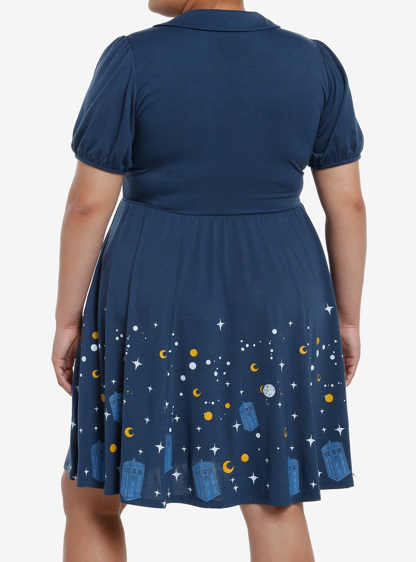 Doctor Who TARDIS Starry Night Dress Plus Size, MULTI, alternate