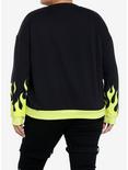 Invader Zim GIR Green Flame Girls Sweatshirt Plus Size, GREEN, alternate