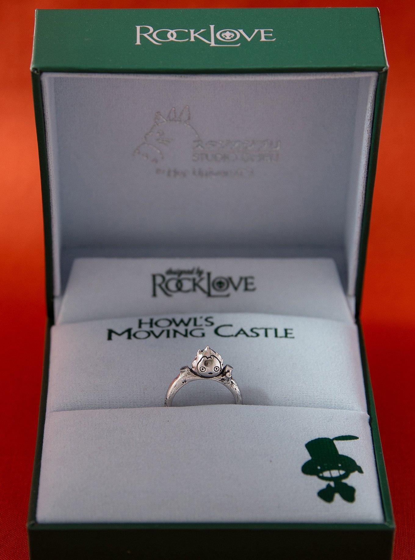 Studio Ghibli x RockLove Howls Moving Castle Calcifer Ring Size 6