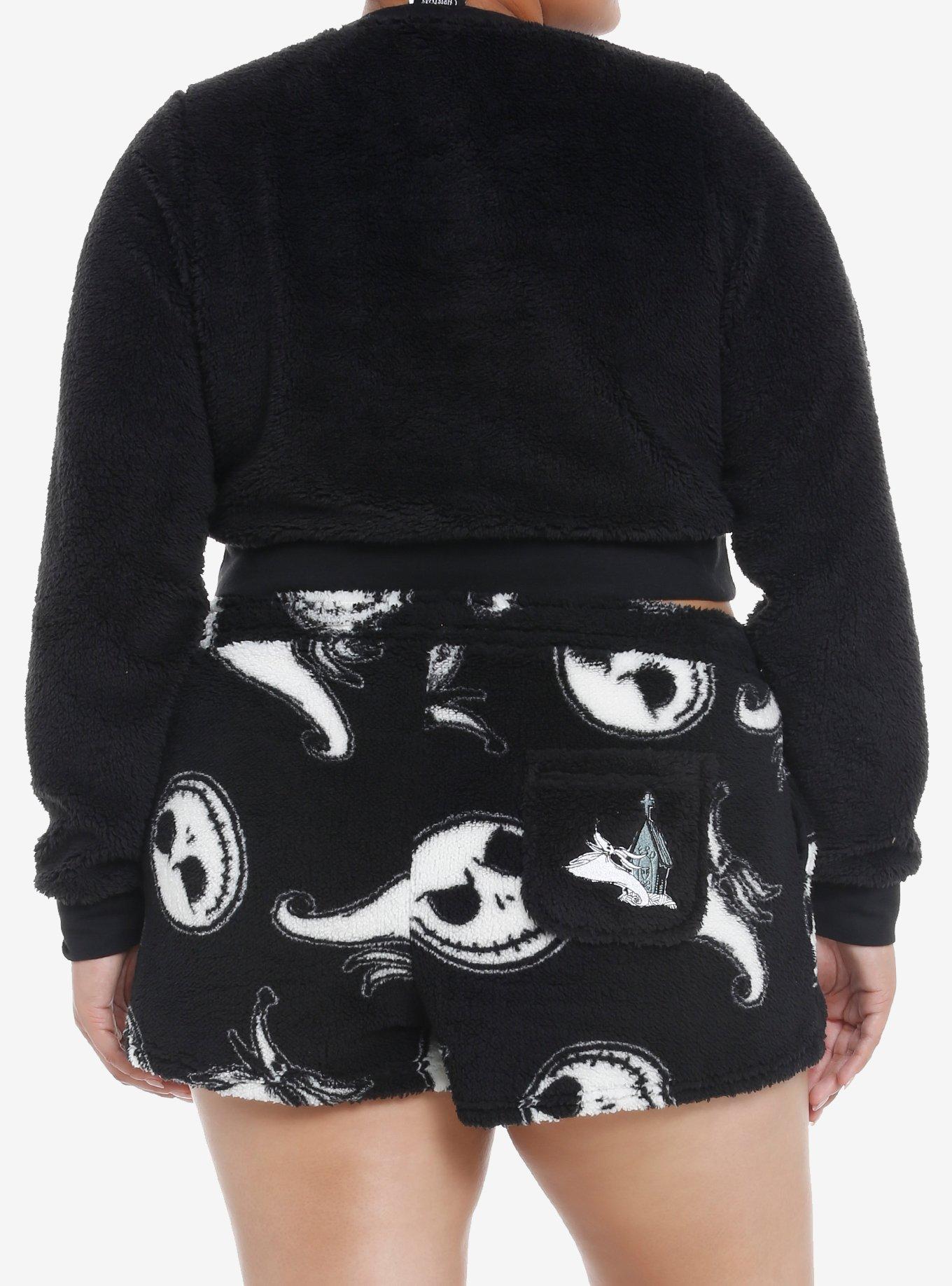 The Nightmare Before Christmas Jack & Zero Sherpa Lounge Set Plus Size, BLACK  WHITE, alternate