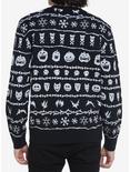 The Nightmare Before Christmas Fair Isle Intarsia Sweater, BLACK  WHITE, alternate