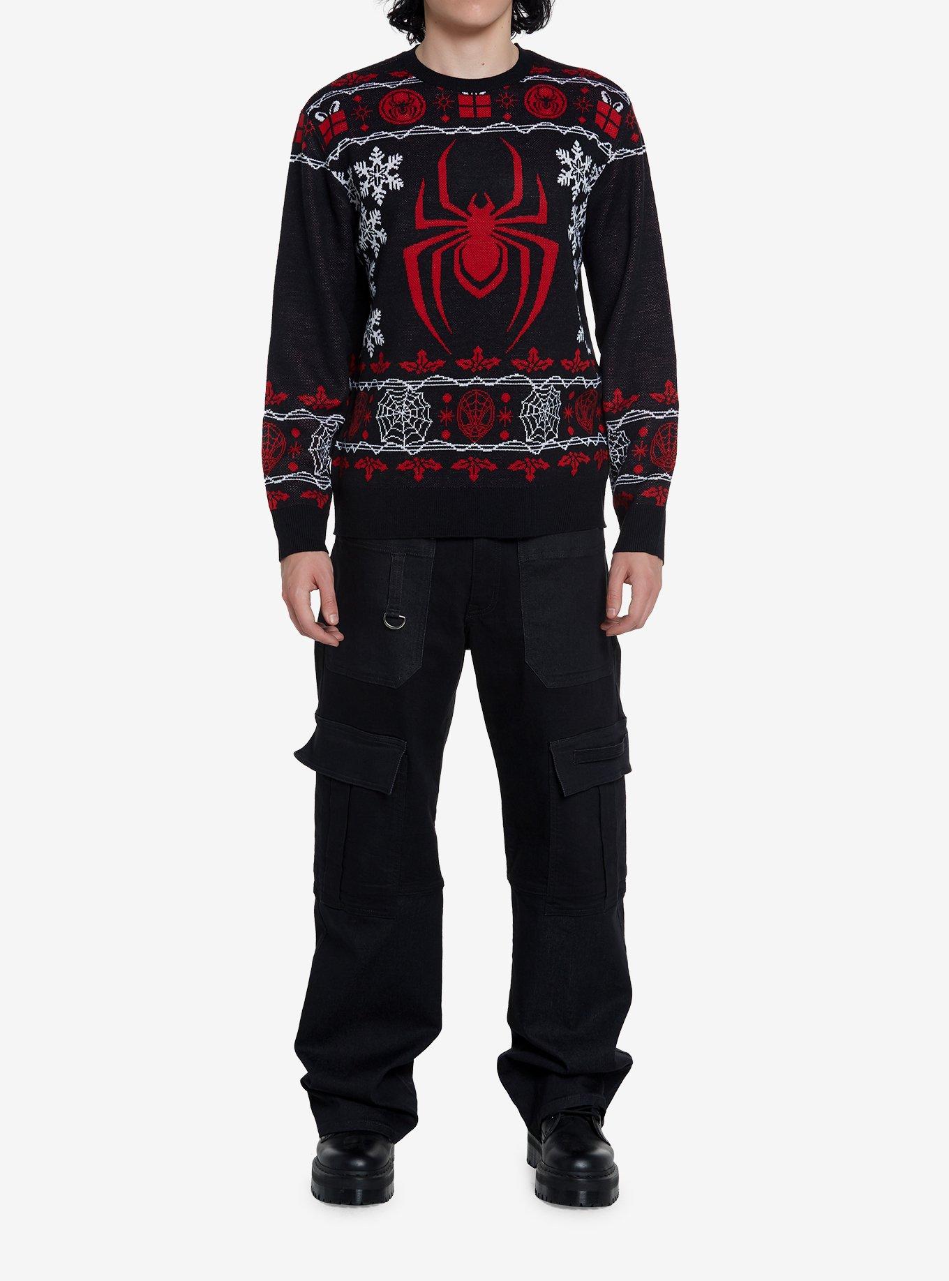 Marvel Spider-Man Miles Morales Holiday Sweater, BLACK  BLACK RED, alternate