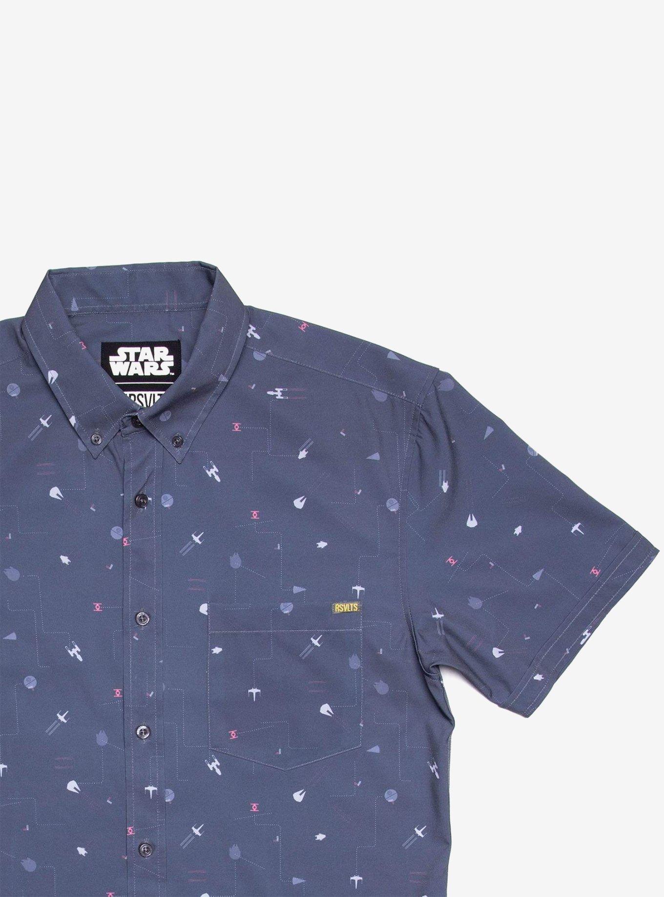 RSVLTS Star Wars "Stay On Target" Button-Up Shirt, GREY, alternate