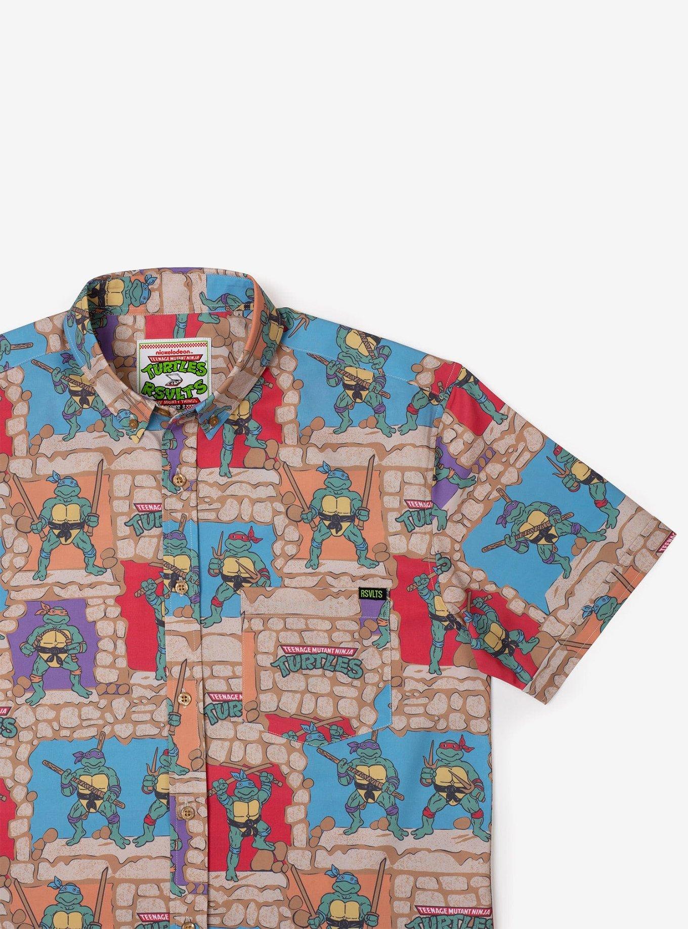 RSVLTS Teenage Mutant Ninja Turtles "Cowabunga Covers" Button-Up Shirt, MULTI, alternate