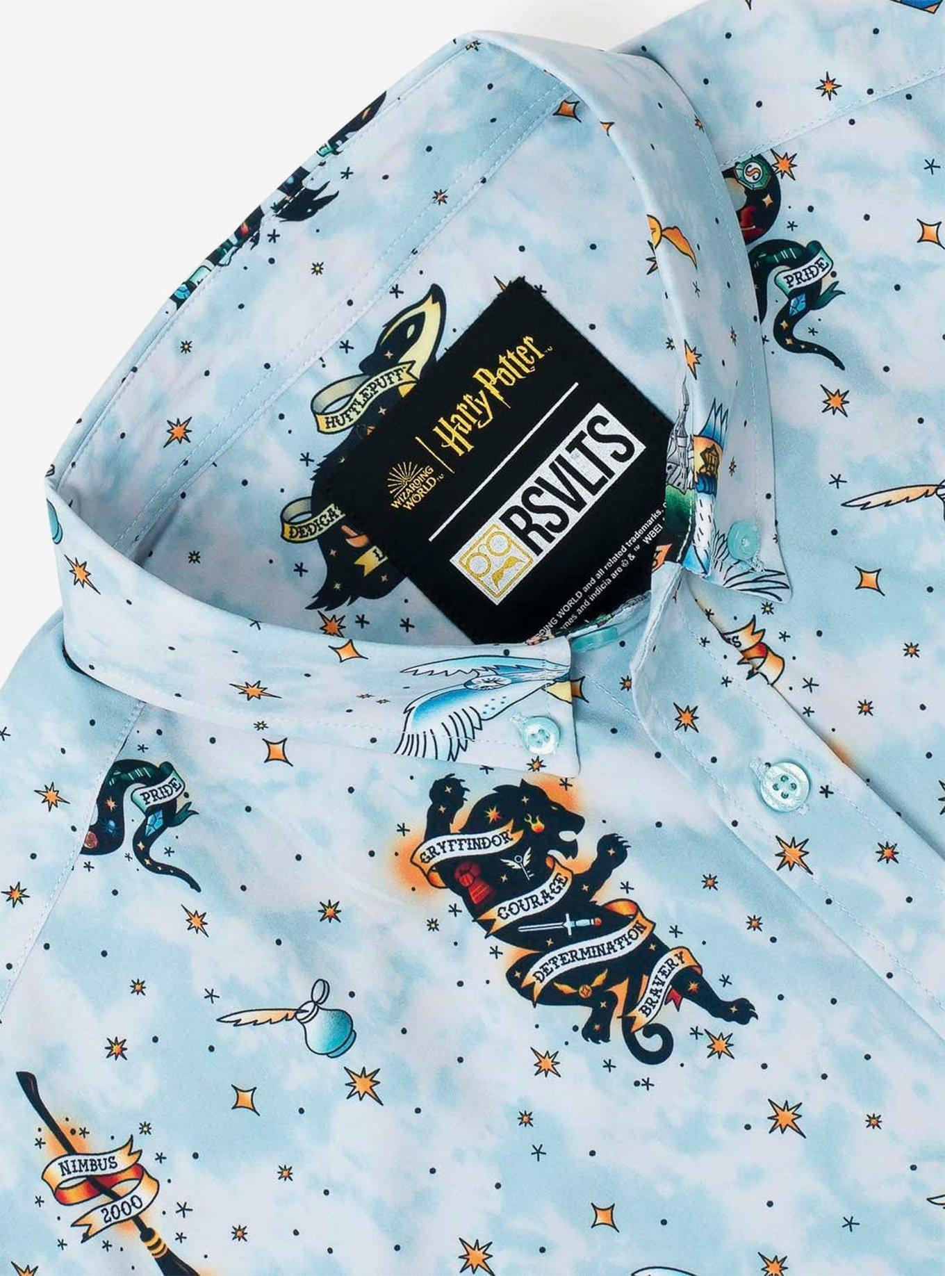 RSVLTS Harry Potter "Wizarding Ink" Button-Up Shirt, BLUE, alternate