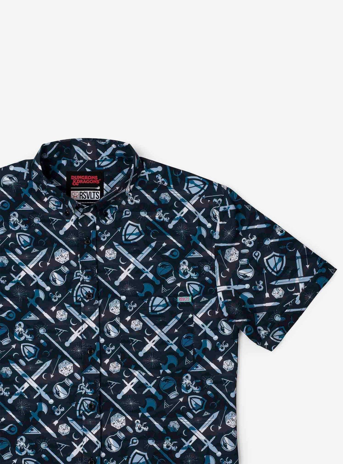 RSVLTS Dungeons & Dragons "Combat Tactics" Button-Up Shirt, BLACK, alternate