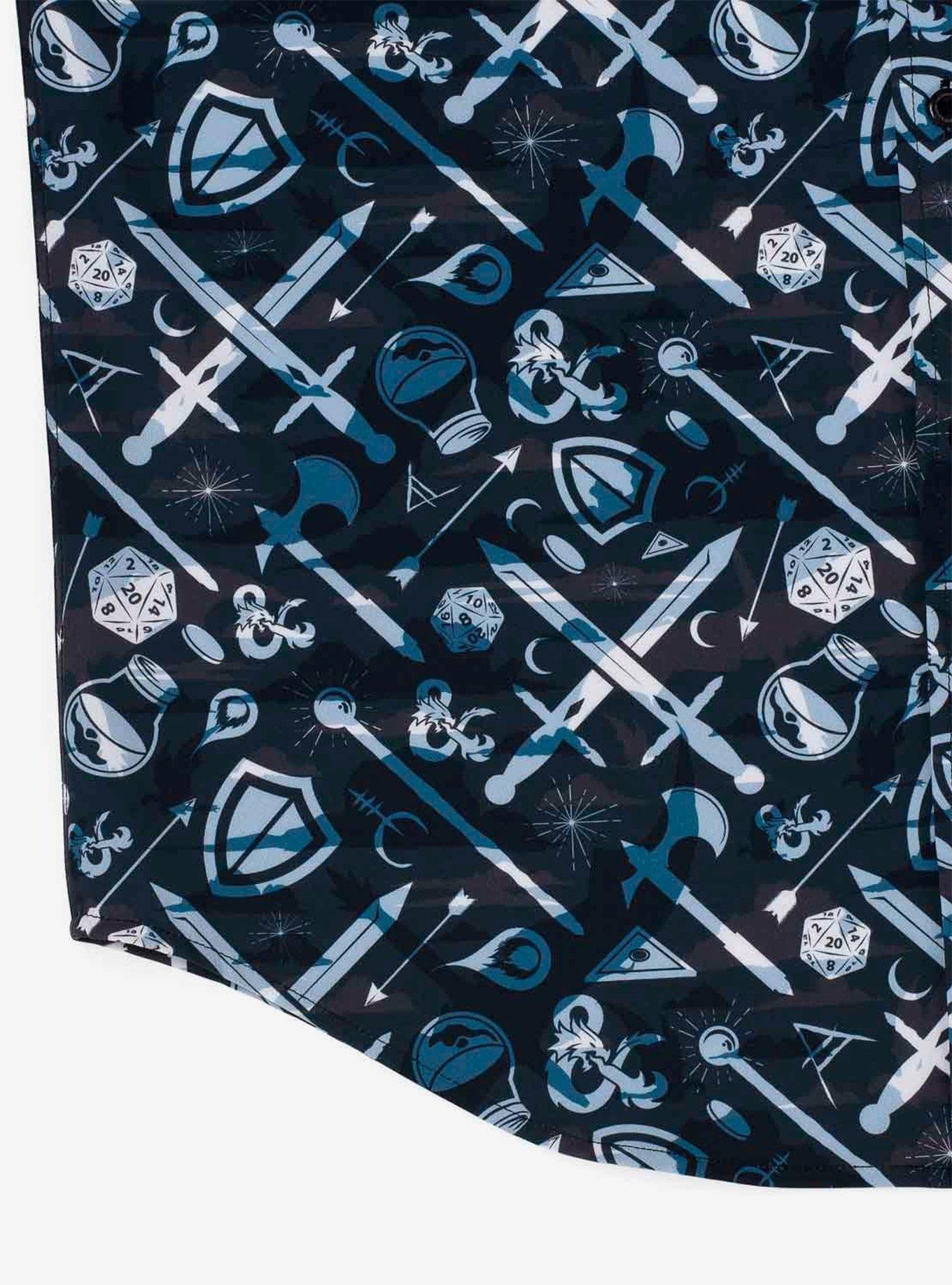 RSVLTS Dungeons & Dragons "Combat Tactics" Button-Up Shirt, BLACK, alternate