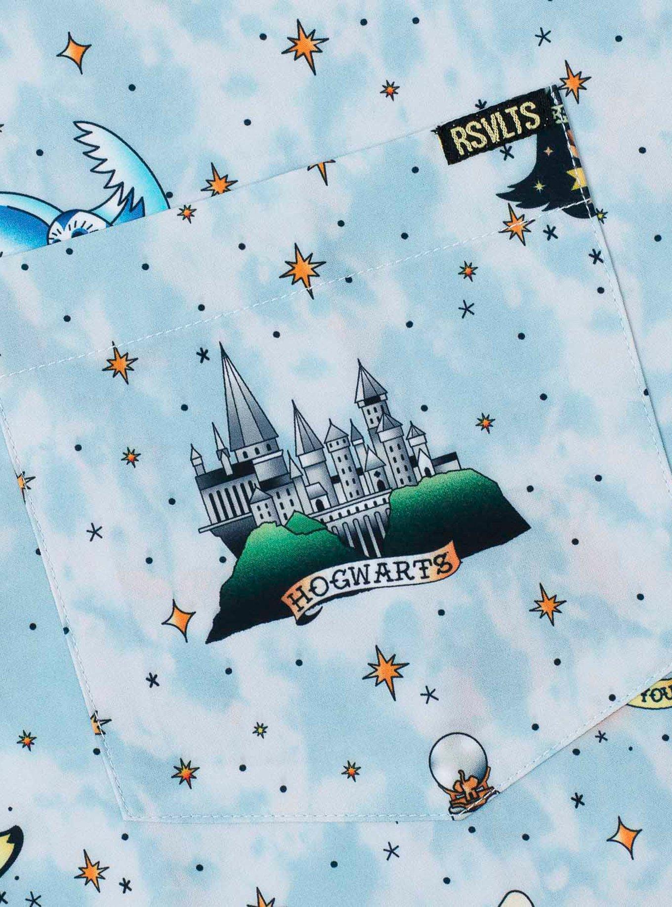 RSVLTS Harry Potter "Wizarding Ink" Button-Up Shirt, BLUE, alternate