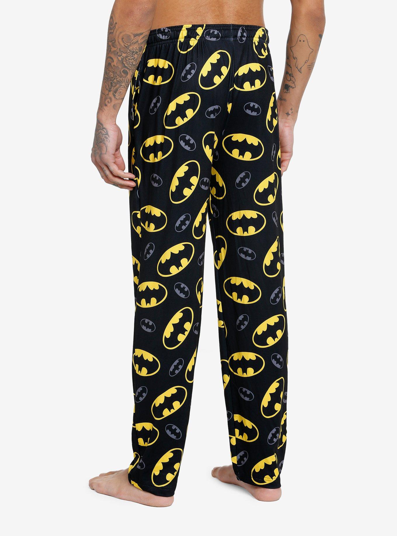 DC Comics Batman Logo Pajama Pants, BLACK, alternate