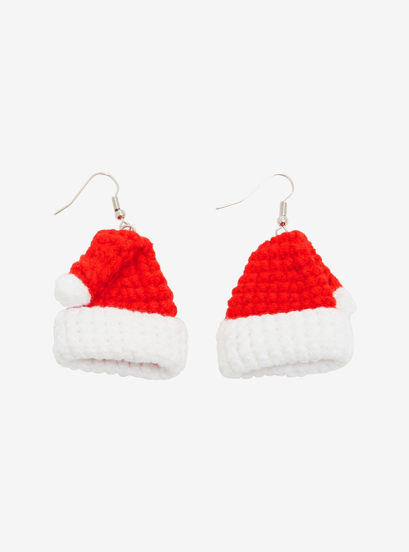 Crochet Santa Hat Earrings - BoxLunch Exclusive, , alternate