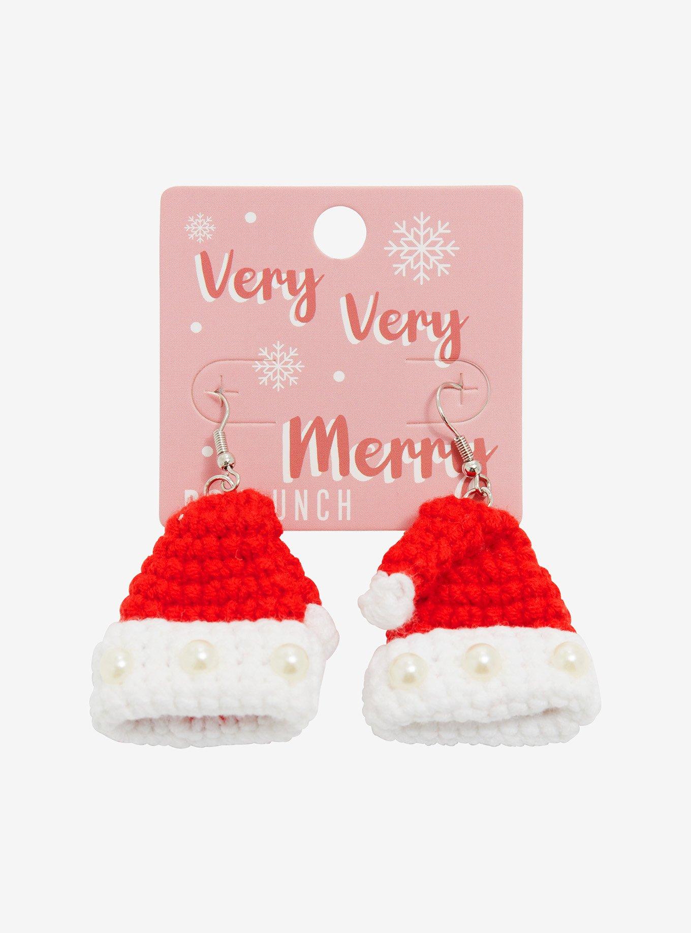 Crochet Santa Hat Earrings - BoxLunch Exclusive, , alternate