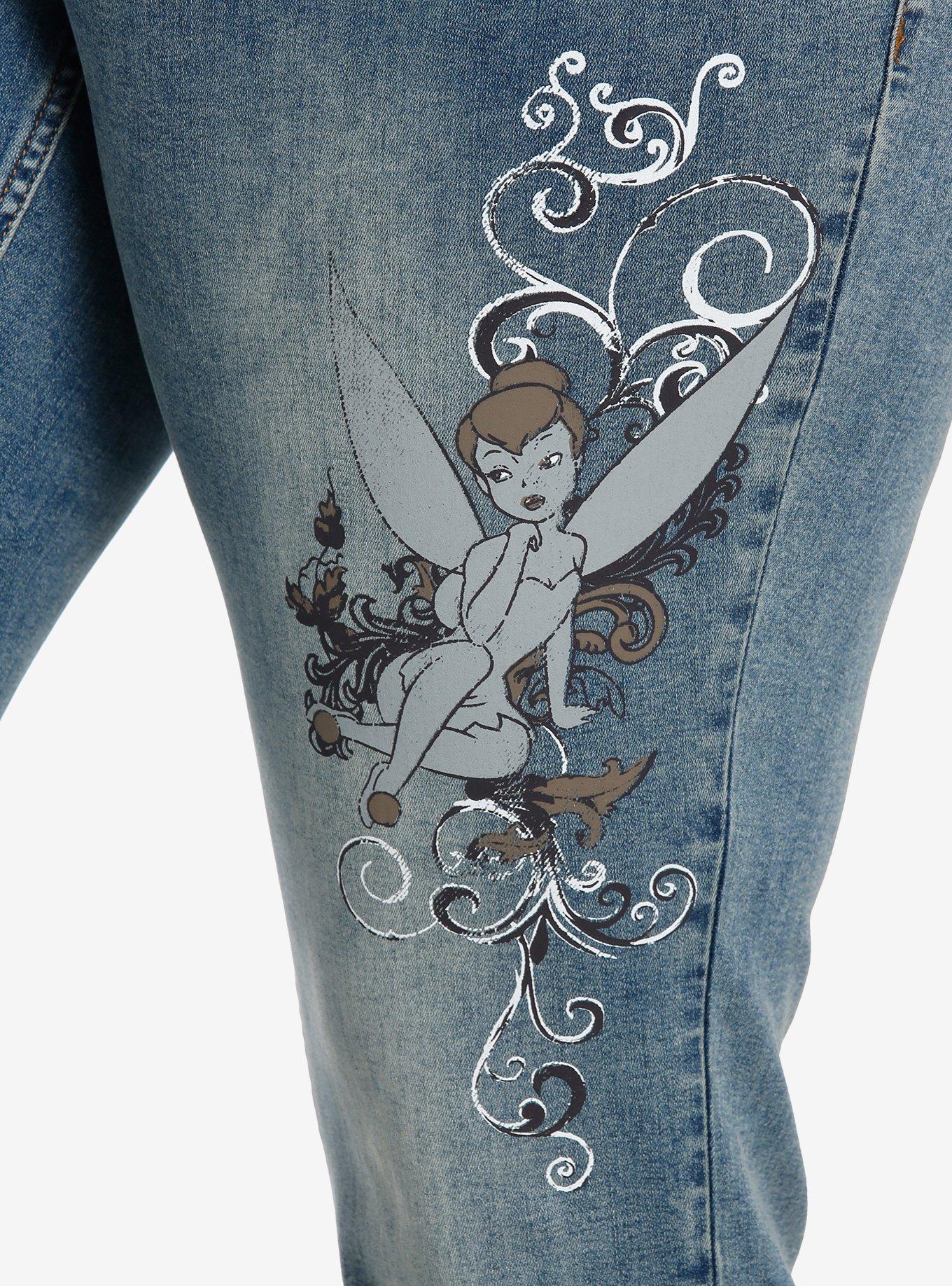 Disney Tinker Bell Girls Low-Rise Jeans Plus Size, BLUE, alternate