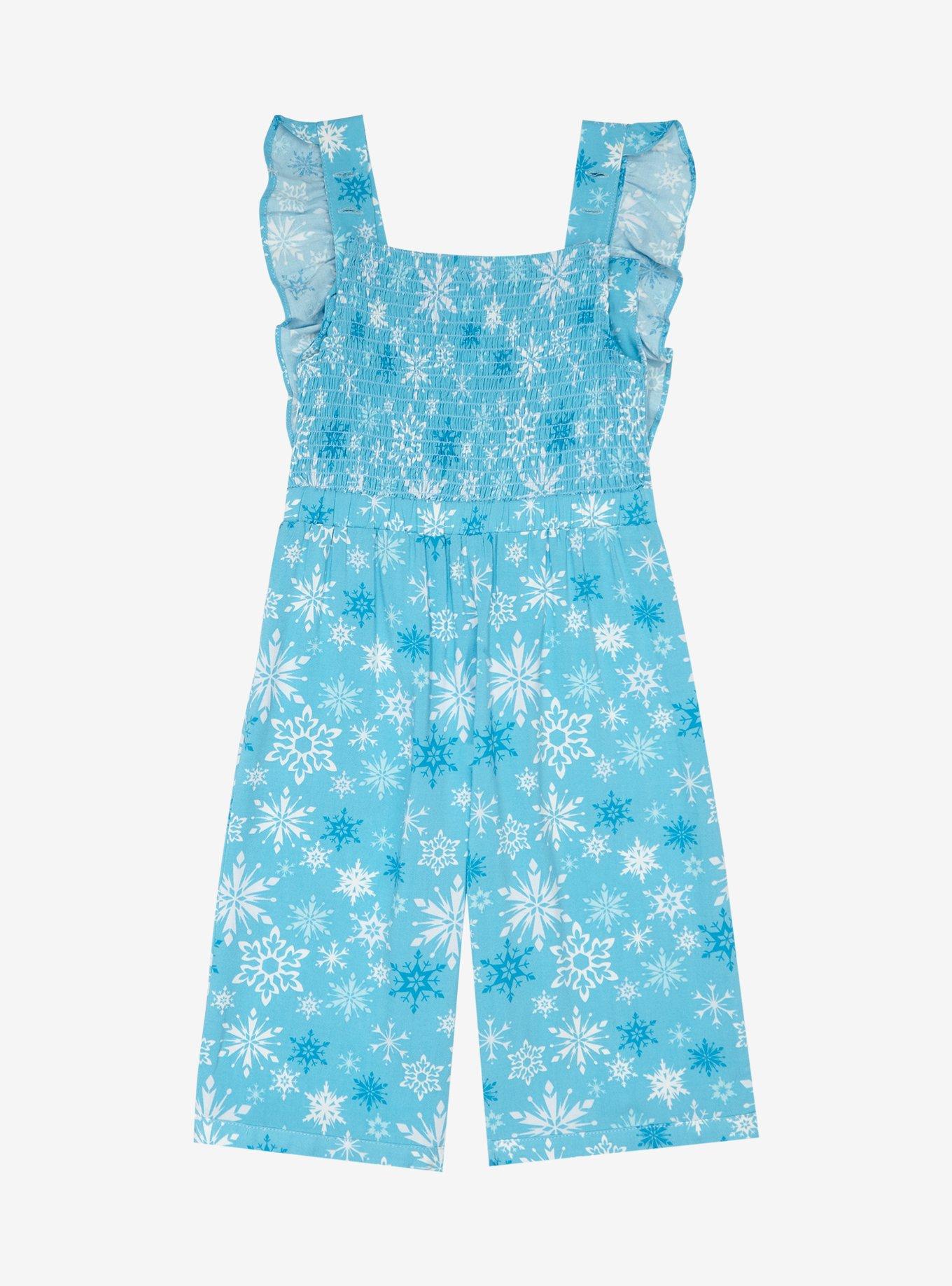 Disney Frozen Elsa Allover Print Toddler Ruffle Romper - BoxLunch Exclusive, BLUE, alternate